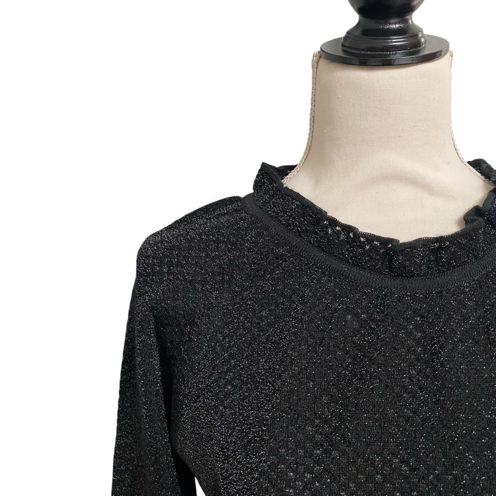 Tory Burch Isabelle Metallic Knit Dress L NWT Black Cocktail Holiday Party - Picture 5 of 16
